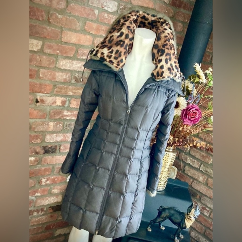 Laundry by Shelli Segal grey/leopard winter coat